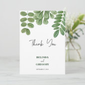 水モダン色グリーナリーエメラルドグリーン結婚ズ サンキューカード (スタンド正面)