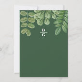 水モダン色グリーナリーエメラルドグリーン結婚ズ セーブザデート (裏面)