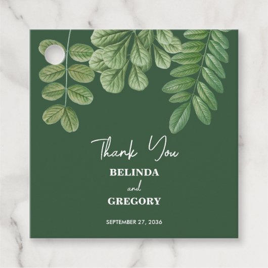 水モダン色グリーナリーエメラルドグリーン結婚ズ フェイバータグ (正面)