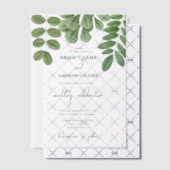 水モダン色グリーナリーエメラルドグリーン結婚ズ ベラム紙招待状 (オフセット (招待状))