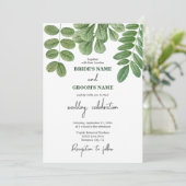 水モダン色グリーナリーエメラルドグリーン結婚ズ 招待状 (スタンド正面)