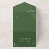 水モダン色グリーナリーエメラルド結婚ズ オールインワン招待状 (外側)