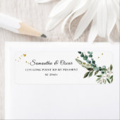 水モダン色グリーナリーユーカリ金ゴールド枠 ラベル (インサイチュ)