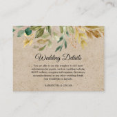 水モダン色グリーナリーリーフクラフトフレーム&金ゴールド エンクロージャーカード (正面)