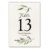 水モダン色グリーンオリーブブランチ テーブルナンバー (裏面)