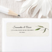 水モダン色グリーンオリーブブランチ ラベル (インサイチュ)