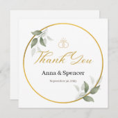 水モダン色グリーンサンキュー結婚式の引き出物 招待状 (正面/裏面)