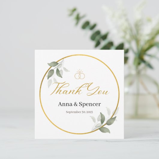 水モダン色グリーンサンキュー結婚式の引き出物 招待状 (スタンド正面)