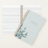 水モダン色グリーンシーコーラルパーソナライズされた ノートブック (内側)