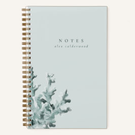 水モダン色グリーンシーコーラルパーソナライズされた ノートブック