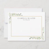 水モダン色グリーンプロフェッショナル ノートカード (正面)