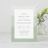 水モダン色グリーン結婚式招待状 招待状 (スタンド正面)