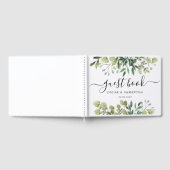 水モダン色グリーン葉ブランチ ゲストブック (全面)