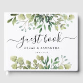 水モダン色グリーン葉ブランチ ゲストブック (正面)