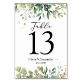 水モダン色グリーン葉ブランチ テーブルナンバー (裏面)