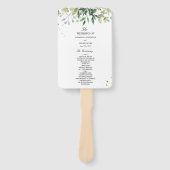 水モダン色グリーン葉ブランチ ハンドファン (正面)