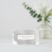 水モダン色グレーミニマル  名刺 (スタンド正面)