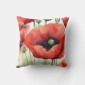 水モダン色ケシ クッション (裏面)