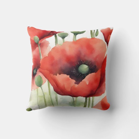 水モダン色ケシ クッション (裏面)