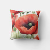 水モダン色ケシ クッション (正面)