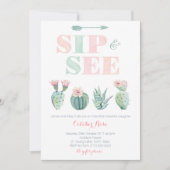 水モダン色サボテンのカードを見る 招待状 (正面)