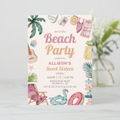 水モダン色サマービーチSweet sixteen 招待状 (スタンド正面)
