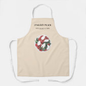 水モダン色サラダロゴシェフ | プロフェッショナル エプロン (正面)