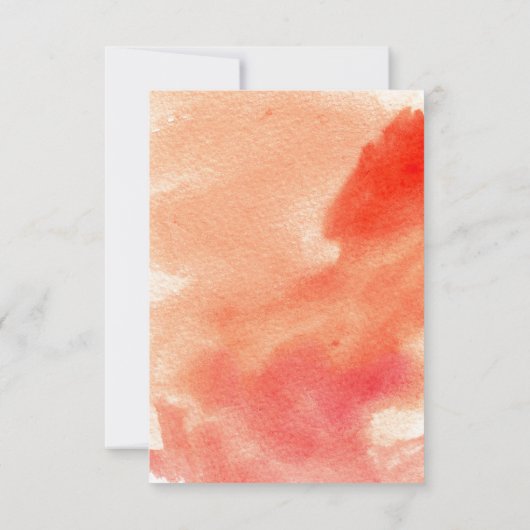 水モダン色サンゴ桃の結婚式RSVP返信 出欠カード (裏面)