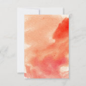 水モダン色サンゴ礁ウェディングRSVP返信 出欠カード (裏面)