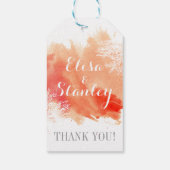 水モダン色サンゴ礁結婚s Thank You ギフトタグ (裏面)