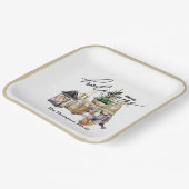 水モダン色サンタホリデートレンディー ペーパープレート (傾斜あり)