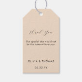 水モダン色サンディビーチウェー結婚ズ ギフトタグ (正面)