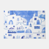 水モダン色サントリーニギリシャ島 ドアマット (正面)