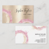 水モダン色サークル抽象芸術金箔 名刺 (正面/裏面)