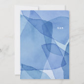 水モダン色シェイプの結婚ディナーメニューカード 招待状 (裏面)