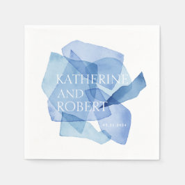 水モダン色シェイプ結婚ズモノグラム スタンダードカクテルナプキン