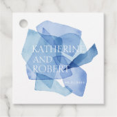 水モダン色シェイプ結婚ズモノグラム フェイバータグ (正面)