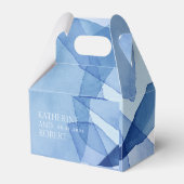 水モダン色シェイプ結婚ズモノグラム フェイバーボックス (正面サイド)