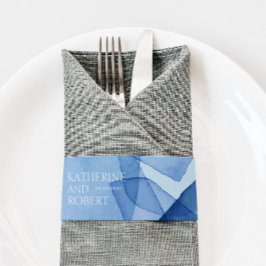 水モダン色シェイプ結婚ズモノグラム 招待状ベリーバンド