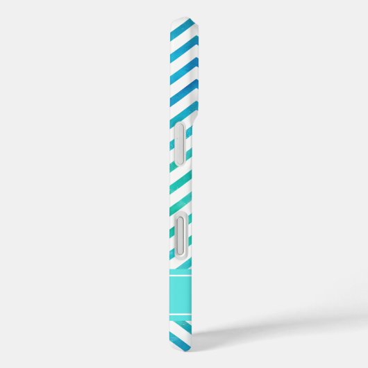 水モダン色シェブロン模様(青と白) Case-Mate iPhoneケース (裏面 / 右)