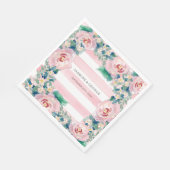 水モダン色シック幅ストライプバラ スタンダードランチョンナプキン (角)