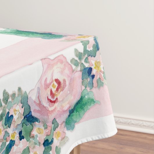 水モダン色シック幅ストライプバラ テーブルクロス (インサイチュ)