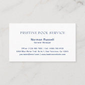 水モダン色シンプルネイビーブルー 名刺 (裏面)