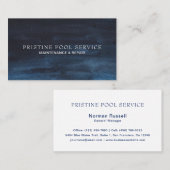 水モダン色シンプルネイビーブルー 名刺 (正面/裏面)