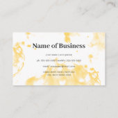 水モダン色シンプル黄色バーテンダー 名刺 (裏面)