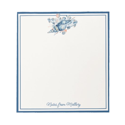 水モダン色シーサイドシェル航海の ノートパッド (正面)