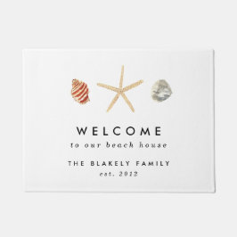 水モダン色シーシェルパーソナライズされた ドアマット