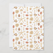 水モダン色シーシェル結婚式招待状 セーブザデート (裏面)