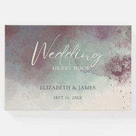 水モダン色ジュエルトーンボホ結婚ズ ゲストブック