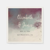 水モダン色ジュエルトーンボホ結婚ズ スタンダードカクテルナプキン (正面)